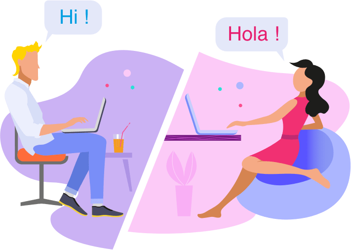 Male Cam Hub multilingual online video chat illustration