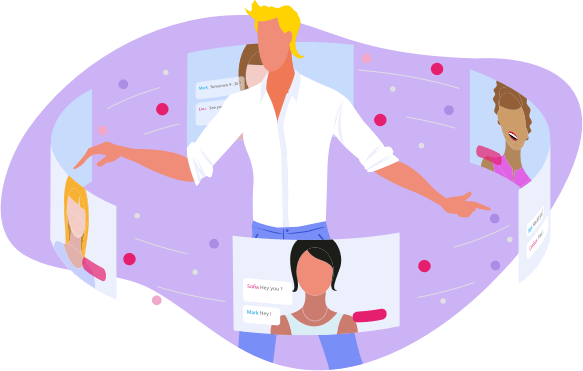 Male Cam Hub mobile random video chat illustration