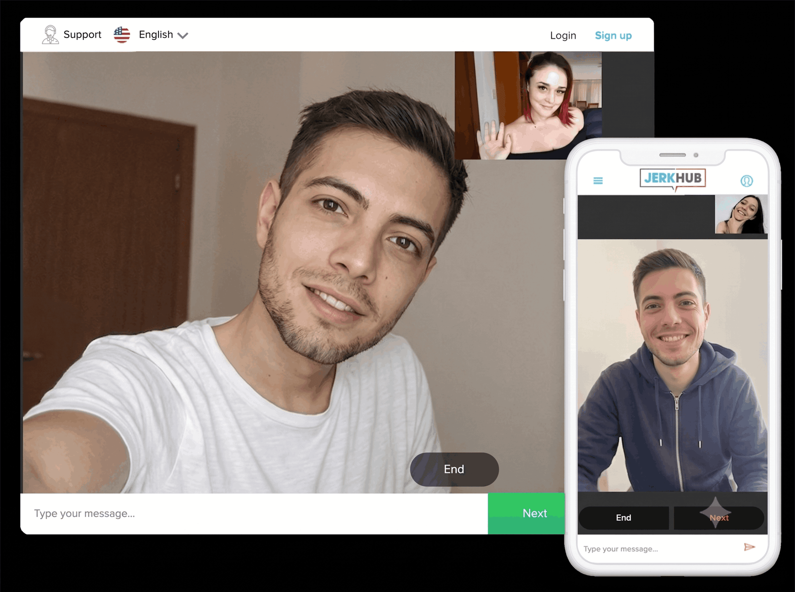 Male Cam Hub random video chat interface preview